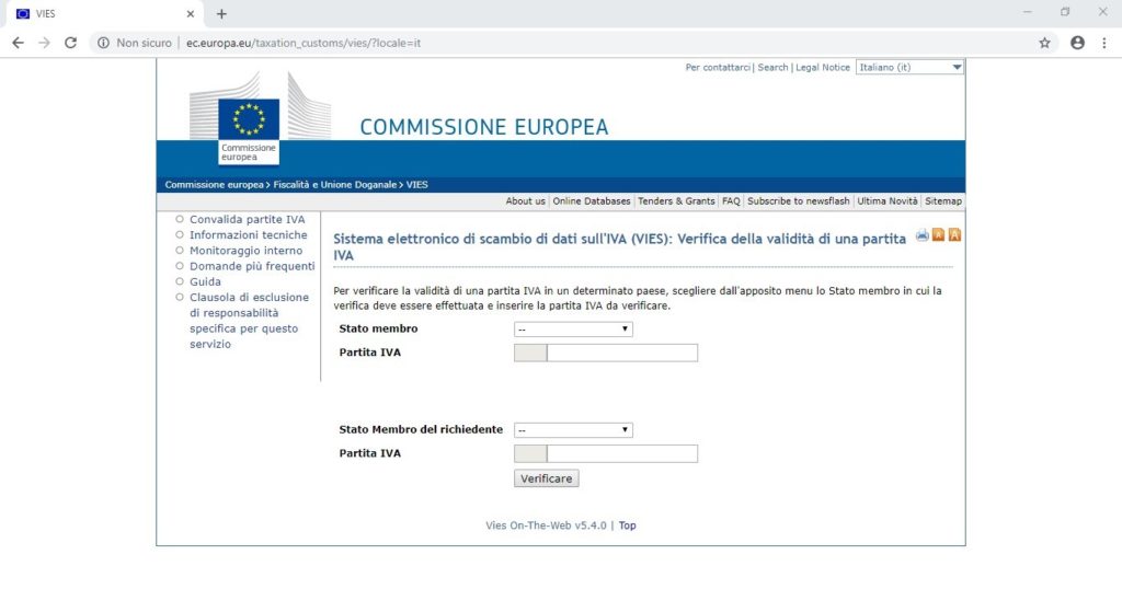 Verfica partita Iva comunitaria